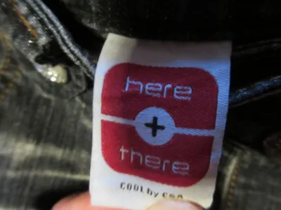 Here & There Mädchen Jeans Regular Fit Gr. 134 Blau Crinkle Retro