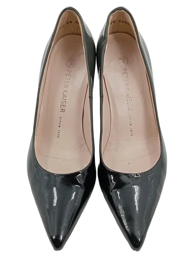 Peter Kaiser Pumps Lackleder Damen Gr. 37.5 Schwarz Kitten Heel Klassisch