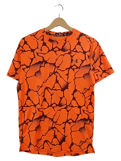 Under Armour Herren T-Shirt Gr. M Orange Sport Abstrakt Kurzarm