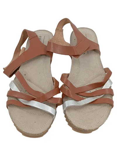 Paul Vesterbro Damen Plateausandalen Braun Gr. 42 Leder Casual
