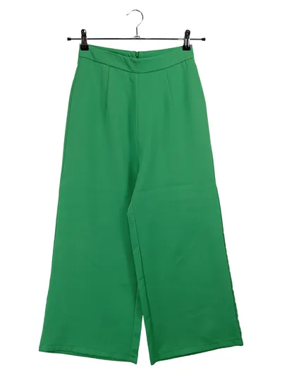 Club L London Damen Stoffhose Gr. 38 Grün Wide Leg Elegant Hose