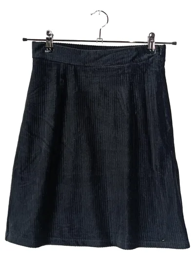 PIECES Cordrock Damen Schwarz Gr. S/36 Minirock Stretch Casual