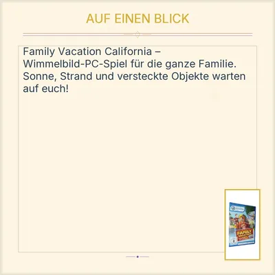 Family Vacation California PC CD-ROM Wimmelbild Spiel Adventure