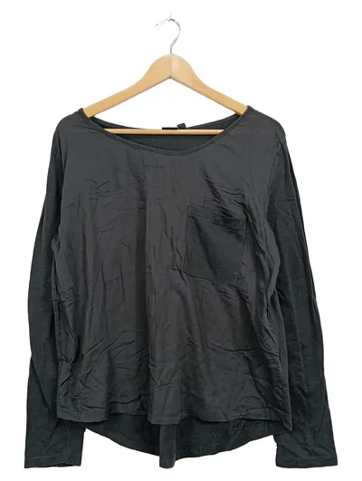 EIGHT2NINE Damen Langarmshirt Brusttasche Grau Gr. XL Baumwolle