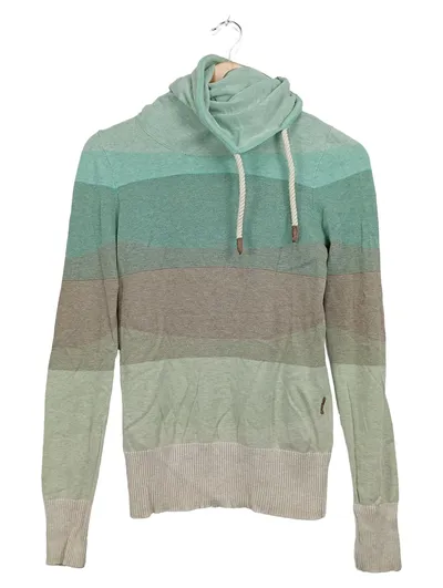 Naketano Damen Pullover Rollkragen Gr. S Grün Gestreift Baumwolle