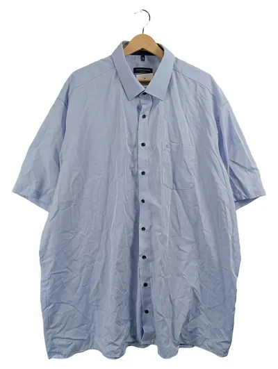 CASAMODA Herren Freizeithemd Kurzarm Blau Gr. 49 Comfort Fit Baumwolle