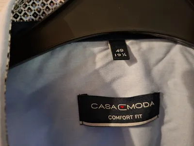 CASAMODA Herren Freizeithemd Kurzarm Blau Gr. 49 Comfort Fit Baumwolle