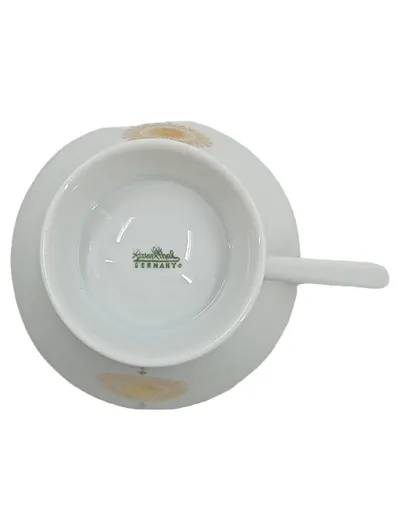 Rosenthal Tasse Porzellan Weiß Gold Blumendekor Germany Kaffeetasse