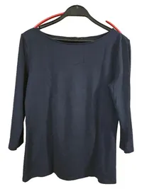 Hallhuber Damen Langarmshirt Blau Gr. 44 XXL Basic 3, 4-Arm 1