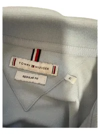 Tommy Hilfiger Damen Poloshirt Hellblau Gr. M Regular Fit Baumwolle 6