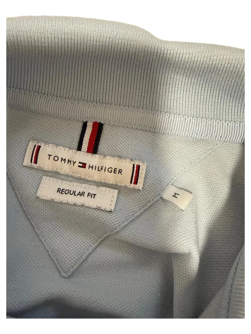 Tommy Hilfiger Damen Poloshirt Hellblau Gr. M Regular Fit Baumwolle 6