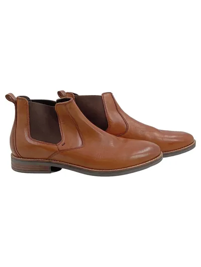 COX Herren Stiefeletten Chelsea Boots Leder Braun Gr. 41