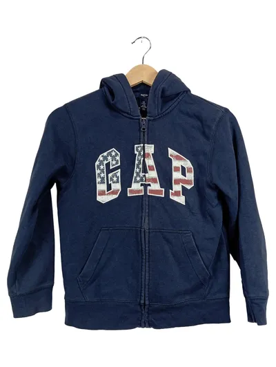 Gap Kids Sweatjacke Kapuzenjacke Hoodie USA Flagge Blau Gr. 128 8-9 Jahre