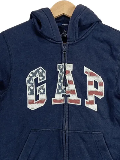 Gap Kids Sweatjacke Kapuzenjacke Hoodie USA Flagge Blau Gr. 128 8-9 Jahre