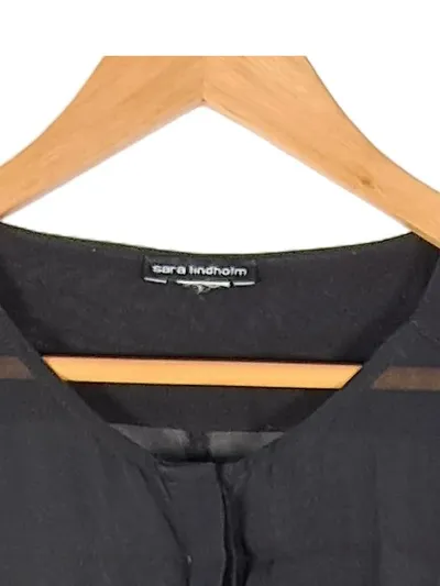 Sara Lindholm Damen Bluse Shirt Schwarz Gr. 44 XXL Minimalistisch Viskose