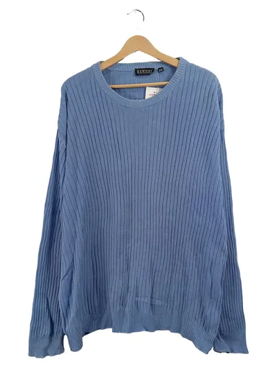 Barisal Herren Pullover Strickpullover Blau Größe XXL Rippstrick Baumwolle