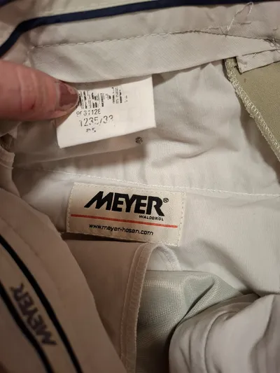Meyer Herren Stoffhose Chino Beige Gr. 44 Klassisch Pleats