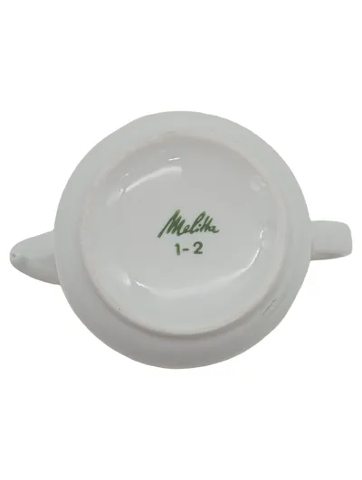 Melitta Kaffeekanne Porzellan Weiß 1-2 Tassen Minimalistisch mit Deckel