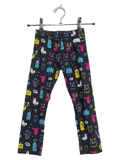 BABAUBA Kinder Leggings Monster-Print Gr. 98 Schwarz Baumwolle