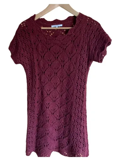 Sud Express Damen Pullunder Rot Gr. S Lochmuster Casual