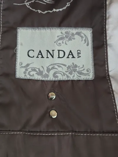 Canda Steppjacke Damen Gr. 48 Braun Kapuze Fellbesatz Winterjacke