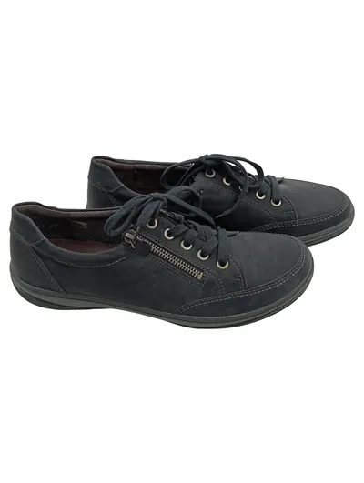 Jenny Damen Sneaker low Blau Gr. 39 Schnürschuhe mit Reißverschluss