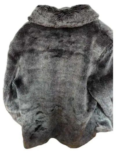 TREND COLLECTION Kunstpelzjacke Damen Gr. 38 Grau Felljacke Teddy