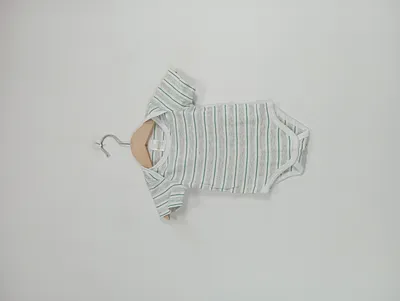 DIMO-TEX Baby Body Kurzarm gestreift Grau Gr. 62, 68 Baumwolle