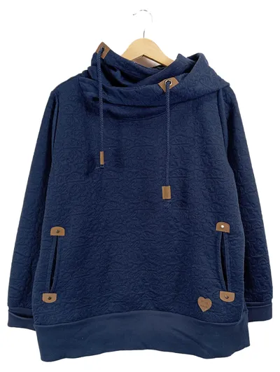 Mary Maids Hoodie Kapuzenpullover Damen Gr. XL Blau Strukturmuster