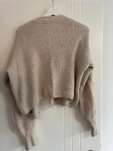Seamless Fashion Damen Strickjacke Beige Gr. 38/M Casual Rippstrick