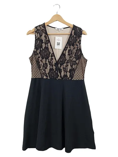 ABOUT YOU Damen Kleid Spitze Gr. 40 Schwarz Beige Festlich Elegant
