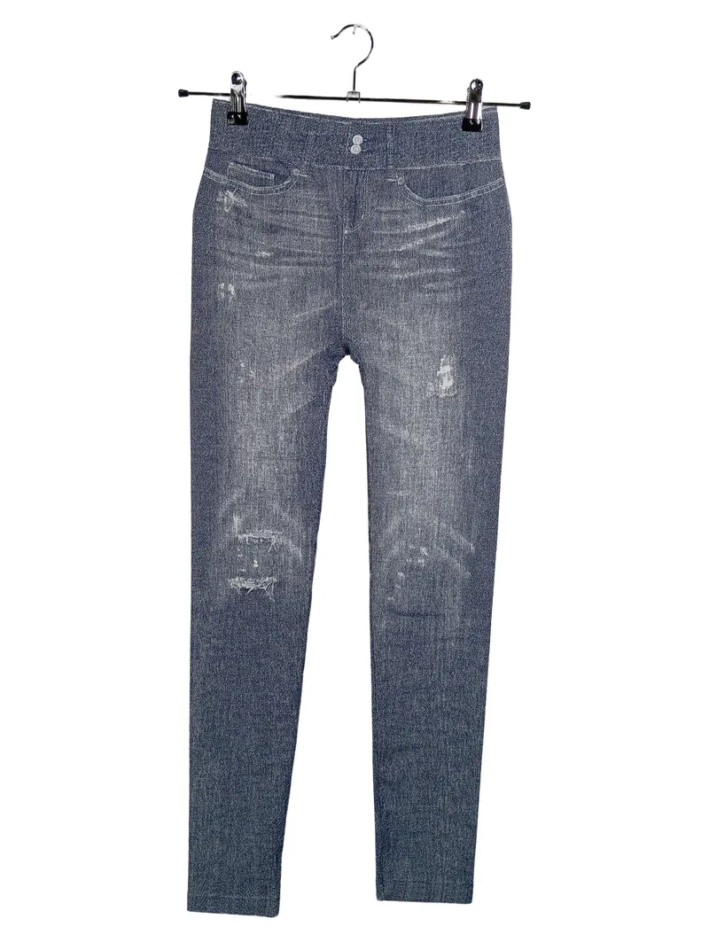 ElleNor Damen Jeggings Jeans Optik Destroyed Look Gr. M 40/42 Blau 1