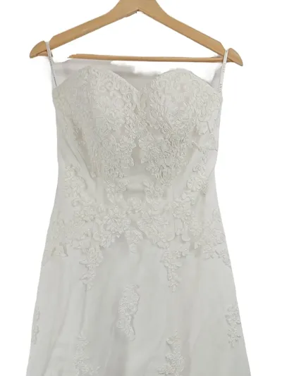 LILLY Brautkleid Hochzeitskleid Weiß Gr. 36 A-Linie Spitze Applikationen