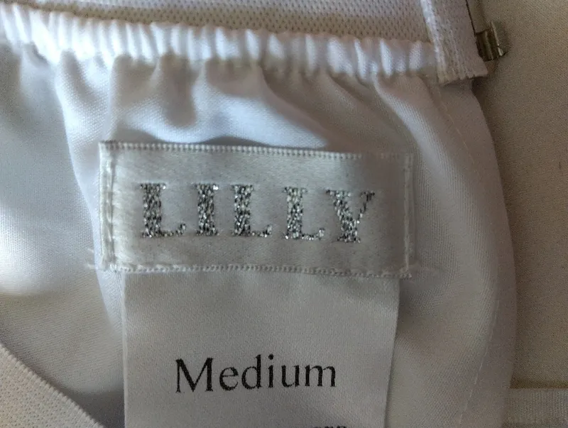 LILLY Brautkleid Hochzeitskleid Weiß Gr. 36 A-Linie Spitze Applikationen 3