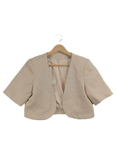 DAZY Damen Bolero Blazer Jacke Beige Gr. S Cropped Elegant NEU