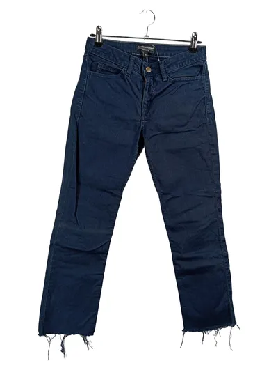 American Apparel Damen Jeans Straight Leg Blau Gr. W25, 34, XS Fransen