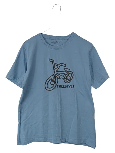 YIGGA Jungen T-Shirt BMX Freestyle Fahrrad Gr. 158/164 Blau Gestreift