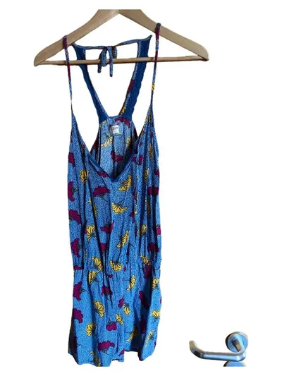 Etam Damen Jumpsuit Blau Blumenmuster Gr. 36, S Casual