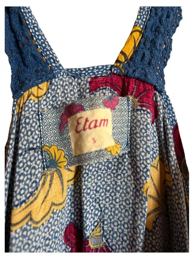 Etam Damen Jumpsuit Blau Blumenmuster Gr. 36, S Casual