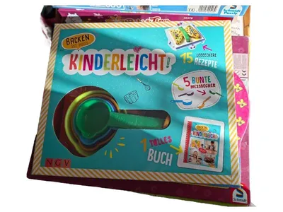 NGV Backen Kinderleicht Kochbuch Set 15 Rezepte 5 Messbecher Kinder