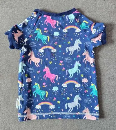 Fuchs & Kiwi Kinder T-Shirt Einhorn Motiv Gr. 98-104 Blau Mädchen