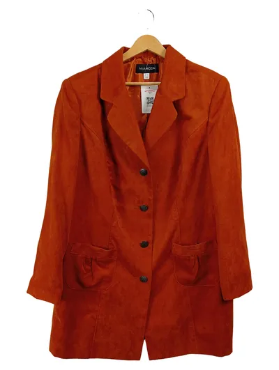 MIAMODA Damen Blazer Wildleder-Optik Orange Gr. 48 Klassisch