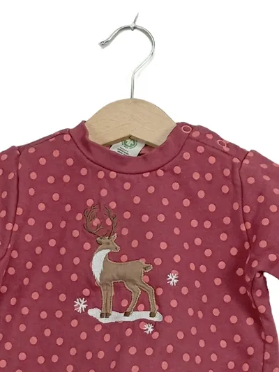 ALANA Baby Pullover Gr. 62 Rosa Gepunktet Hirsch Weihnachten Baumwolle