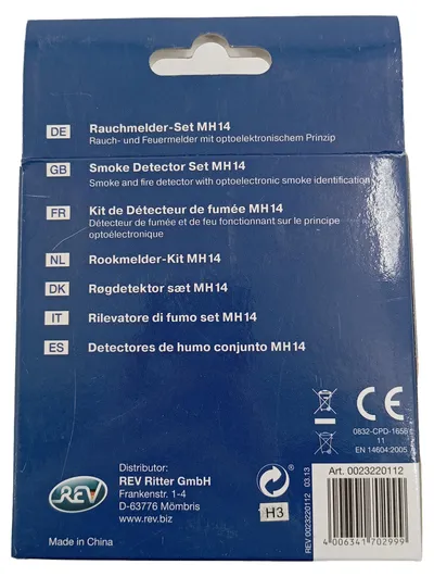 REV Rauchmelder Set MH14 Typ GS506 Weiß 85dB Feuermelder Brandmelder