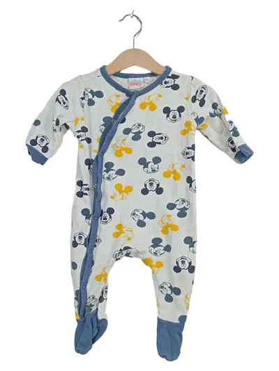 Disney Baby Schlafanzug Strampler Mickey Mouse Weiß Gr. 68 Baumwolle