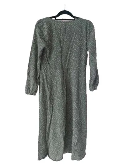 Saint Tropez Damen Freizeitkleid Midikleid Oliv Gepunktet Gr. 38, M