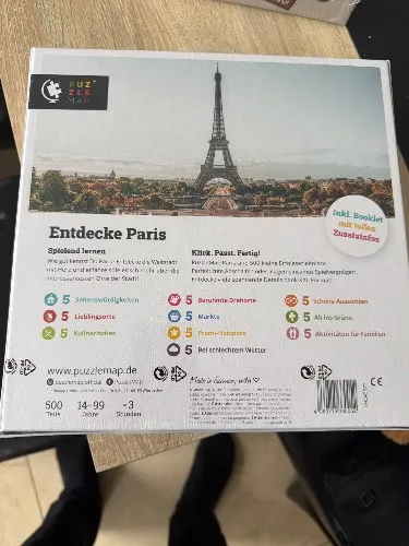 Puzzle Map Paris 500 Teile XXL Puzzle Stadtplan Landkarte Booklet