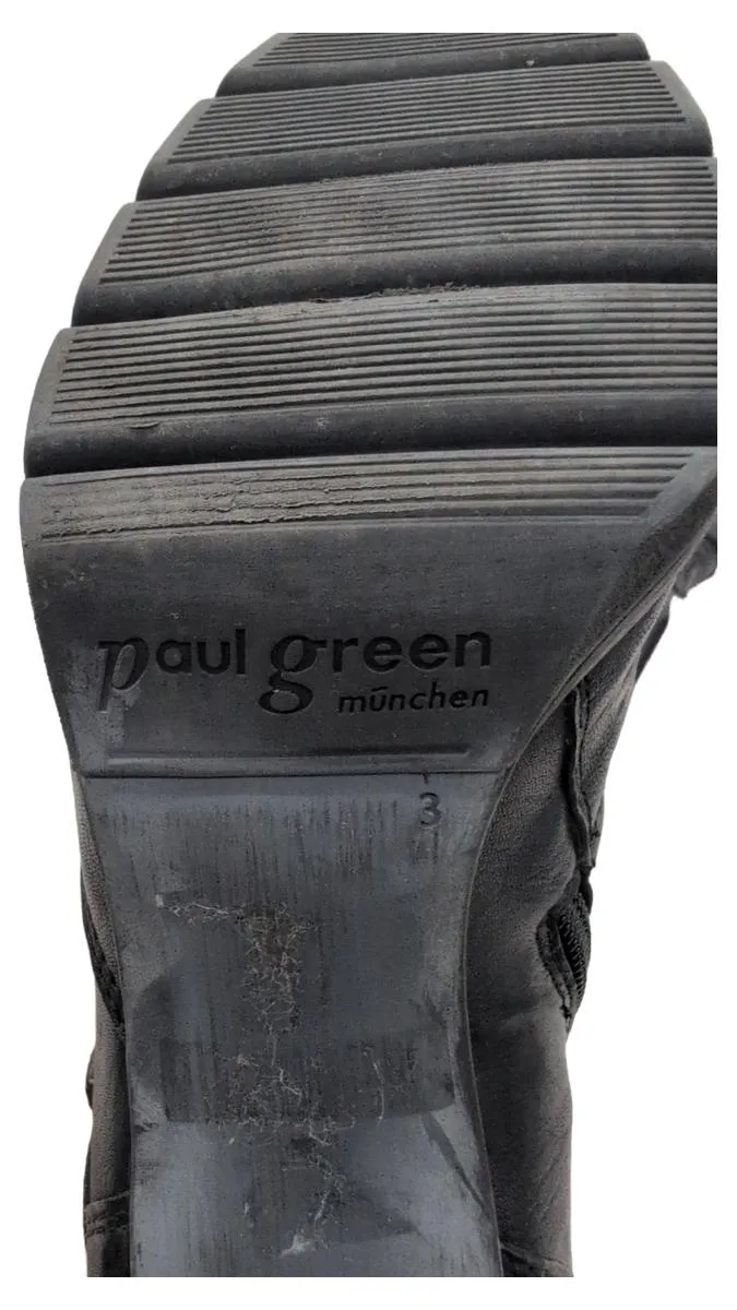 Paul Green Damen Stiefelette Schnallen Schwarz Leder Gr. 36 Absatz 8cm 3
