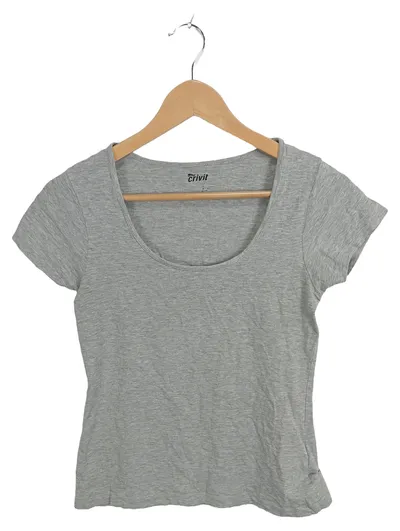Crivit Damen Sport T-Shirt Gr. S Grau Kurzarm Fitness