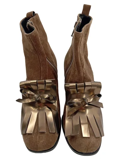 Kennel & Schmenger Damen Stiefelette Wildleder Fransen Bronze Gr. 36